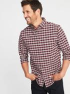 Old Navy Mens Regular-fit Built-in Flex Everyday Oxford Shirt For Men Burgundy Heather Size M