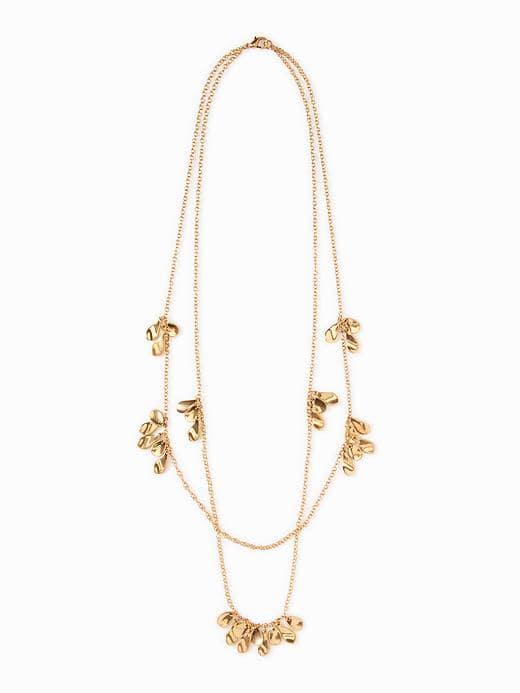 Old Navy Double Layer Petal Necklace For Women - Gold