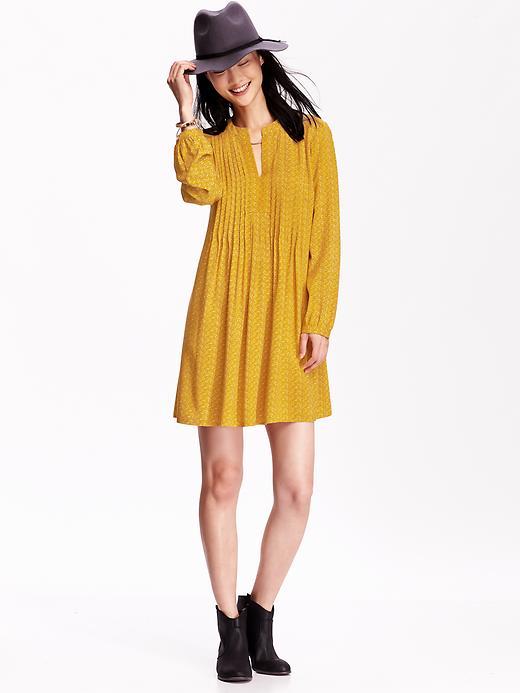 Old Navy Womens Patterned Swing Dresses Size M Tall - Yellow Print