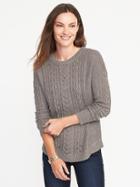 Old Navy Relaxed Cable Knit Sweater For Women - Mushroom