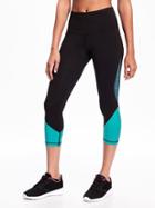 Old Navy Mid Rise Go Dry Cool Compression Crops For Women - Black