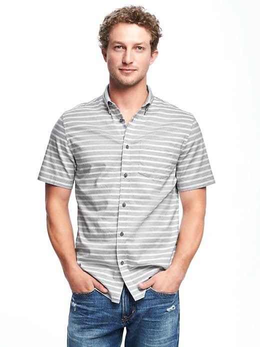 Old Navy Built In Flex Slim Fit Oxford Shirt For Men - Teal We Meet