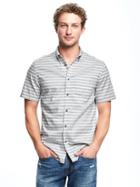 Old Navy Built In Flex Slim Fit Oxford Shirt For Men - Teal We Meet