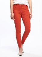 Old Navy Mid Rise Pop Color Rockstar Jeans For Women - Hot Tamale