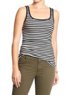Womens Perfect Pop Color Tanks Size L Tall - Black Stripe Top