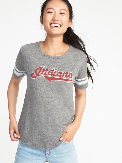 Old Navy Womens Mlb Logo-graphic Tee For Women Cleveland Indians Size S