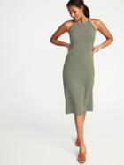 Old Navy Womens Sleeveless High-neck Midi Dress For Women Green Stripe Size Xxl