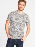 Old Navy Mens Soft-washed Printed Crew-neck Tee For Men Gray Camo Size L