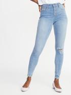 High-rise Secret-slim Pockets Distressed Rockstar Ankle Jeans For Women
