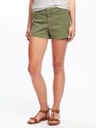 Old Navy Pixie Chino Shorts For Women 3 1/2 - Olive Through This