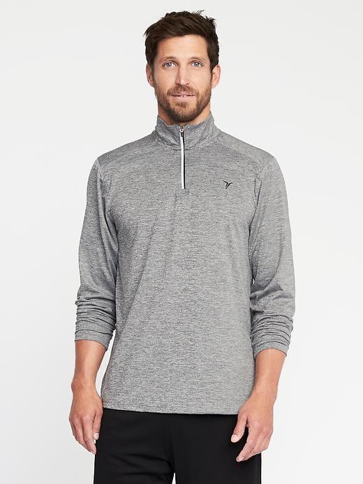 Old Navy Mens Go-dry 1/4-zip Built-in Flex Pullover For Men Chrome Gray Size S