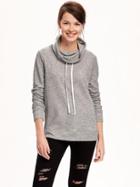 Old Navy Relaxed Funnel Neck Sweatshirt For Women - Heather Grey
