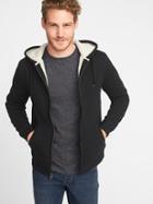 Old Navy Mens Classic Sherpa-lined Full-zip Hoodie For Men Black Size M