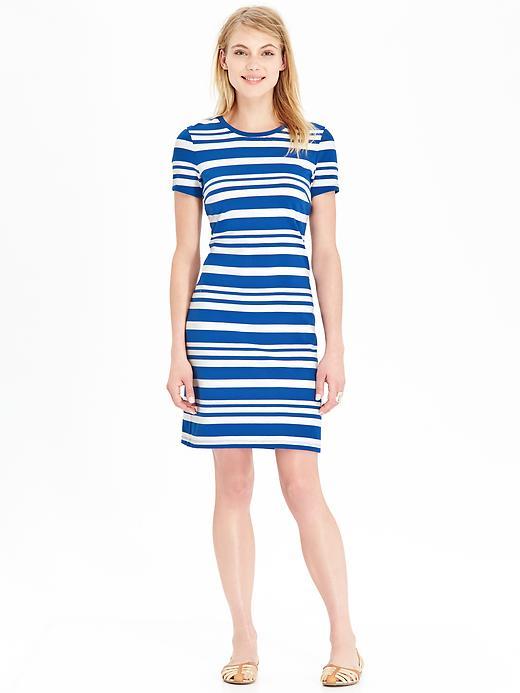 Old Navy Womens Jersey Shift Dresses Size L Tall - Blue Stripe