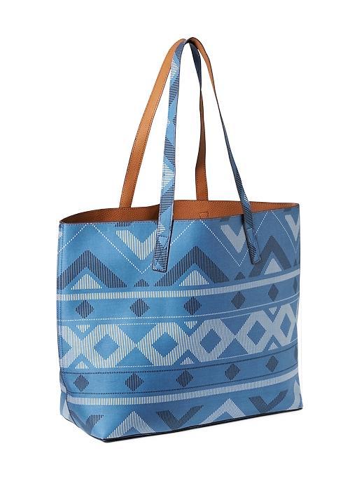 Old Navy Reversible Faux Leather Tote - Aztec Blue