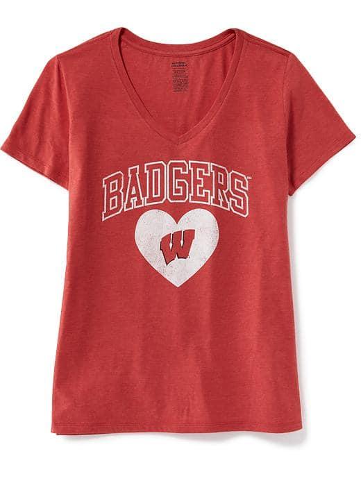 Old Navy Ncaa V Neck Tee For Women - Wisconsin