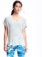 Old Navy Slub Knit V Neck Cocoon Tee - Mint Dish