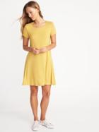 Old Navy Womens Plush-knit Swing Dress For Women Golden Opportunity Size L