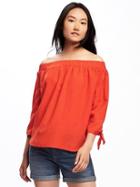 Old Navy Relaxed Off The Shoulder Top For Women - Hot Tamale