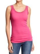 Old Navy Womens Lace Trim Perfect Tanks - In The Pink