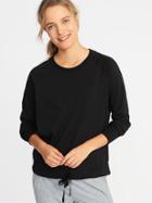 French Terry Drawstring-hem Sweatshirt For Women