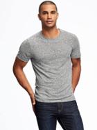 Old Navy Linen Blend Crew Neck Tee For Men - Dark Heather Grey