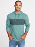 Old Navy Mens Slub-knit Color-block Pullover Hoodie For Men Sage Advice Size L