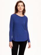 Old Navy Relaxed Brushed Jersey Tee For Women - Cosmic Blue