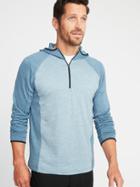 Old Navy Mens Go-warm Textured 1/2-zip Hoodie For Men Abyss Blue Size L