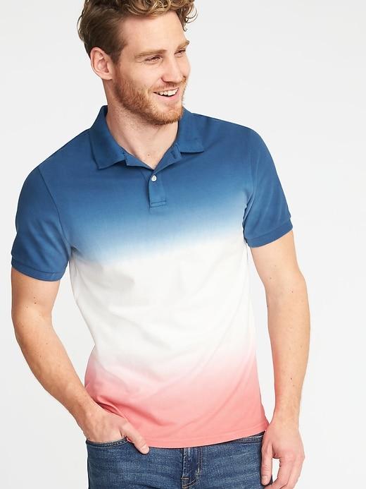 Old Navy Mens Built-in Flex Moisture-wicking Pro Polo For Men Red, White, Blue Size Xl