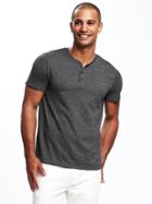 Old Navy Henley Crew Neck Tee For Men - Dark Gray