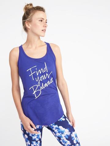 Old Navy Womens Graphic Racerback Performance Tank For Women Find Your Balance Size Xs
