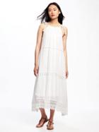 Old Navy Lightweight Crochet Trim Swing Dress For Women - Calla Lillies