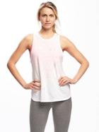 Old Navy Go Dry Graphic Tulip Hem Tank For Women - Water Color Numbers