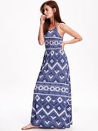 Old Navy Sleeveless Jersey Maxi Dress For Women - Light Blue Print