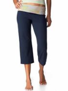 Old Navy Womens Fold Over Yoga Capris - Dark Sea Blue