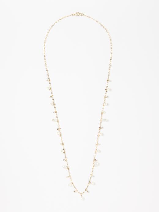 Old Navy Multi Bead Chain Necklace For Women - Pearl