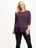 Old Navy Womens Plus Chiffon Hem Sweater Knit Tee Size 1x Plus - Ready For This Jelly