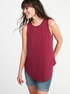 Old Navy Womens Luxe Soft-spun High-neck Swing Tank For Women Boysenberry Juice Size Xs