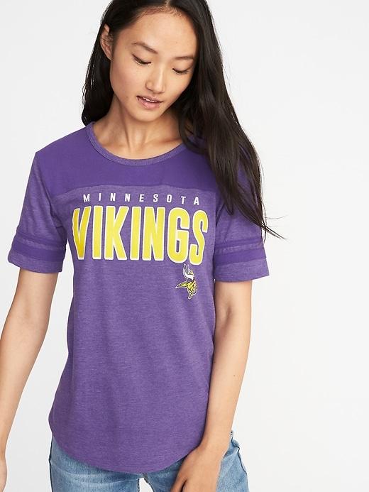 Old Navy Womens Nfl Team Sleeve-stripe Tee For Women Vikings Size L