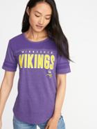 Old Navy Womens Nfl Team Sleeve-stripe Tee For Women Vikings Size L