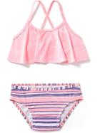 Old Navy Printed Ruffle Bikini - Pink Combo