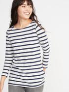 Old Navy Womens Relaxed Mariner-stripe Tee For Women White Stripe Size Xs