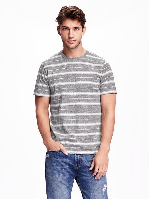 Old Navy Striped Crew Neck Tee For Men - Gray Stripe