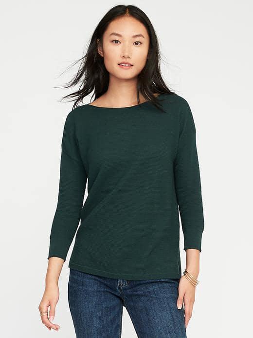 Old Navy Lightweight Textured Bateau Sweater For Women - Fir Ever
