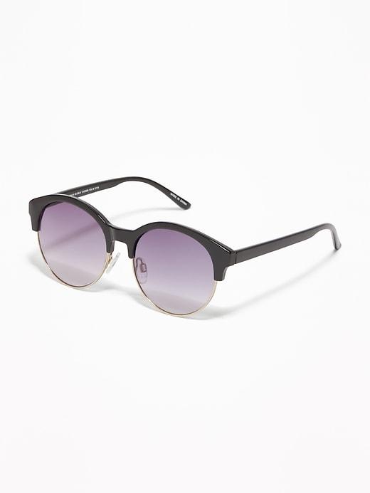 Old Navy Womens Half-frame Sunglasses For Women Black Black Size One Size