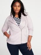 Old Navy Womens Plus-size Sueded-knit Moto Jacket Lilac Cloud Size 2x