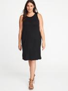 Old Navy Womens Sleeveless Plus-size Jersey-knit Swing Dress Black Size 3x