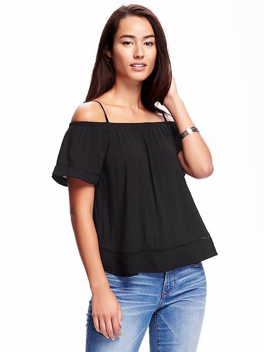 Old Navy Off The Shoulder Swing Top For Women - Blackjack