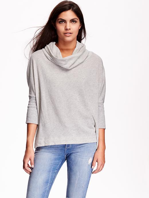 Old Navy Womens Funnel Neck Sweatshirts Size L Tall - Light Heather Gray